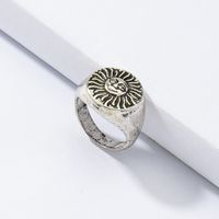 Simple Retro Sunflower Geometric Ring Wholesale Nihaojewelry main image 5