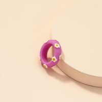 Simple Contrast Color Soft Ceramic Flower Ring Wholesale Nihaojewelry main image 3