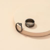 Japanese And Korean Crescent Sisters Ring Set Retro Minority Ring Minimalist Design Cold Wind Couple Couple Rings main image 1