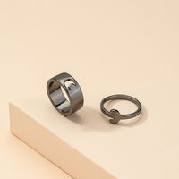Japan Und Südkorea Halbmond Schwester Ring Set Retro Nischen Ring Einfaches Design Kaltes Wind Paar Ring main image 3