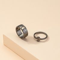 Japonais Et Coréen Croissant Sœurs Bague Rétro Minorité Anneau Minimaliste Conception Froid Vent Couple Couple Anneaux main image 3