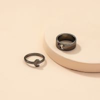 Japonais Et Coréen Croissant Sœurs Bague Rétro Minorité Anneau Minimaliste Conception Froid Vent Couple Couple Anneaux main image 5