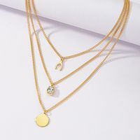 Three-layer Horn Disc Pendant Necklace Wholesale Nihaojewelry main image 3