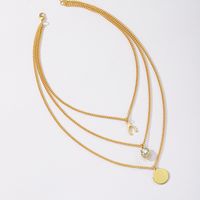 Three-layer Horn Disc Pendant Necklace Wholesale Nihaojewelry main image 4
