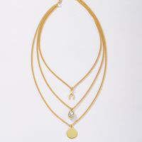 Three-layer Horn Disc Pendant Necklace Wholesale Nihaojewelry main image 5