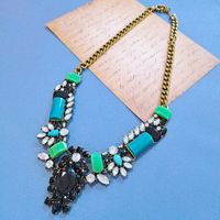 Exaggerated Green Resin Gemstone Sweater Chain Necklace Wholesale Jewelry Nihaojewelry sku image 1