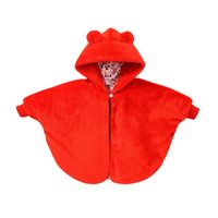 Fashion Children's Thick Plush Solid Color Zipper Cloak Wholesale Nihaojewelry sku image 5