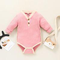 Long Sleeve Button Solid Color Children's Romper Wholesale Nihaojewelry sku image 11