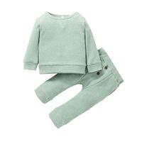 Baby Clothes 0-3 Years Old 2021 Autumn Girls' Pullover Two-piece Casual Solid Color Hoodie Suit sku image 6