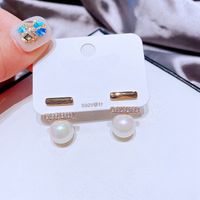 Einfache Hinten Hängende Perle Wort Metall Ohrringe Großhandel Schmuck Nihaojewelry sku image 1