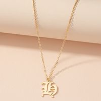 Retro 26 English Letter Pendant Necklace Wholesale Nihaojewelry sku image 8