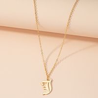 Retro 26 English Letter Pendant Necklace Wholesale Nihaojewelry sku image 10