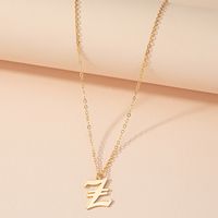 Retro 26 English Letter Pendant Necklace Wholesale Nihaojewelry sku image 26
