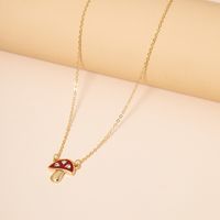 European And American Ins Hip Hop New Style Retro Diamonds Mushroom Necklace Japanese And Korean Trend Hong Kong Street Shot Clavicle Necklace Accessories sku image 1