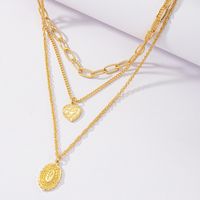 Européen Et Américain Populaire Nouveaux Accessoires En Gros 1 Trois-couche Amour Collier Croix-frontière Commerce De Mode Collier sku image 1