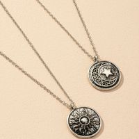 Thick Chain Sun Moon Star Pendant Necklace Set Wholesale Nihaojewelry sku image 1