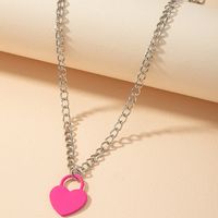Popular New Style 1 Paint Love Necklace Europe And America Cross Border  Same Necklace Qingdao Jewelry Factory sku image 1