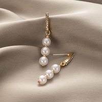 Boucles D&#39;oreilles Pendantes En Perles De Strass De Style Coréen En Gros Nihaojewelry main image 5