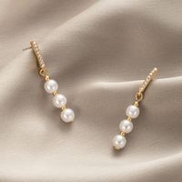 Korean Style Rhinestone Pearl Pendant Earrings Wholesale Nihaojewelry main image 6