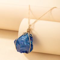 Occident And The United States Natural Raw Stone Dyeing  Necklace (single)  Nhgy0247-single sku image 1