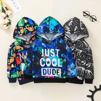 Children's Fashion Cartoon Printing Hooded Letters Sweater Wholesale Nihaojewelry main image 1
