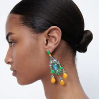 Color Drop Water Diamond Retro Resin Earrings Wholesale Jewelry Nihaojewelry main image 1