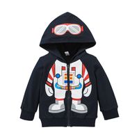 Casual Children's Hooded Cartoon Coat Zipper Jacket Wholesale Nihaojewelry sku image 1