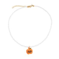 Drop Oil Cartoon Halloween Pumpkin Ghost Necklace Wholesale Nihaojewelry sku image 6