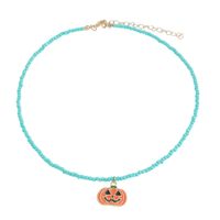 Drop Oil Cartoon Halloween Pumpkin Ghost Necklace Wholesale Nihaojewelry sku image 7