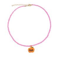 Drop Oil Cartoon Halloween Pumpkin Ghost Necklace Wholesale Nihaojewelry sku image 11