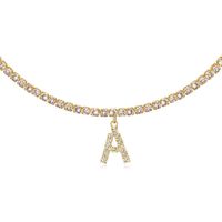 26 English Letter Diamond Pendant Necklace Wholesale Nihaojewelry sku image 1