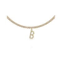 26 English Letter Diamond Pendant Necklace Wholesale Nihaojewelry sku image 3