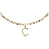 26 English Letter Diamond Pendant Necklace Wholesale Nihaojewelry sku image 5