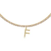 26 English Letter Diamond Pendant Necklace Wholesale Nihaojewelry sku image 11