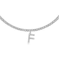 26 English Letter Diamond Pendant Necklace Wholesale Nihaojewelry sku image 12