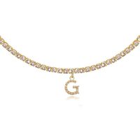 26 English Letter Diamond Pendant Necklace Wholesale Nihaojewelry sku image 13