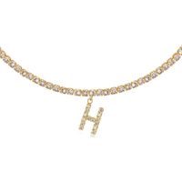 26 English Letter Diamond Pendant Necklace Wholesale Nihaojewelry sku image 15