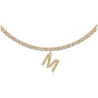26 English Letter Diamond Pendant Necklace Wholesale Nihaojewelry sku image 25