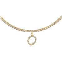 26 English Letter Diamond Pendant Necklace Wholesale Nihaojewelry sku image 29