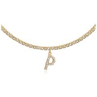26 English Letter Diamond Pendant Necklace Wholesale Nihaojewelry sku image 31