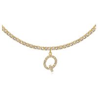 26 English Letter Diamond Pendant Necklace Wholesale Nihaojewelry sku image 33