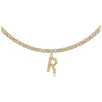 26 English Letter Diamond Pendant Necklace Wholesale Nihaojewelry sku image 35