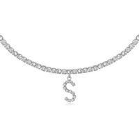 26 English Letter Diamond Pendant Necklace Wholesale Nihaojewelry sku image 38