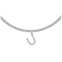 26 English Letter Diamond Pendant Necklace Wholesale Nihaojewelry sku image 42
