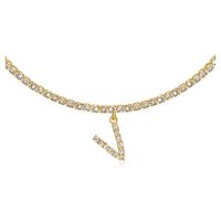 26 English Letter Diamond Pendant Necklace Wholesale Nihaojewelry sku image 43