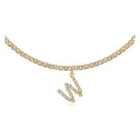 26 English Letter Diamond Pendant Necklace Wholesale Nihaojewelry sku image 45