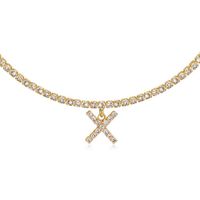 26 English Letter Diamond Pendant Necklace Wholesale Nihaojewelry sku image 47