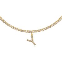 26 English Letter Diamond Pendant Necklace Wholesale Nihaojewelry sku image 49