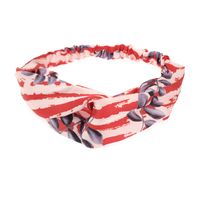 Spring New Hair Accessories Pure Color Fabric Floral Stripe Cross Hair Band Wholesale sku image 17