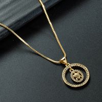 Tortoise Pendant Copper Inlaid Zircon Necklace Wholesale Nihaojewelry sku image 1